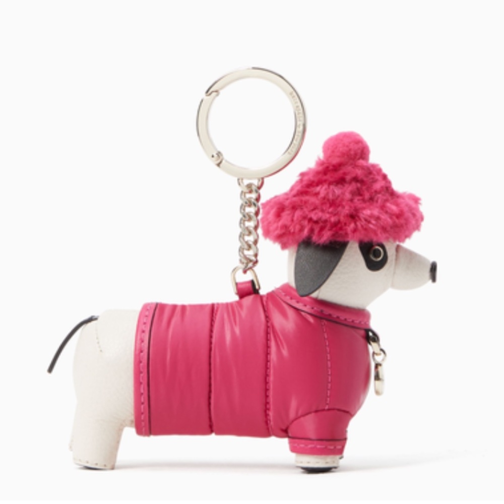 NEW Kate Spade Dachshund Claude Key Chain Festive Pink - Picture 6 of 15